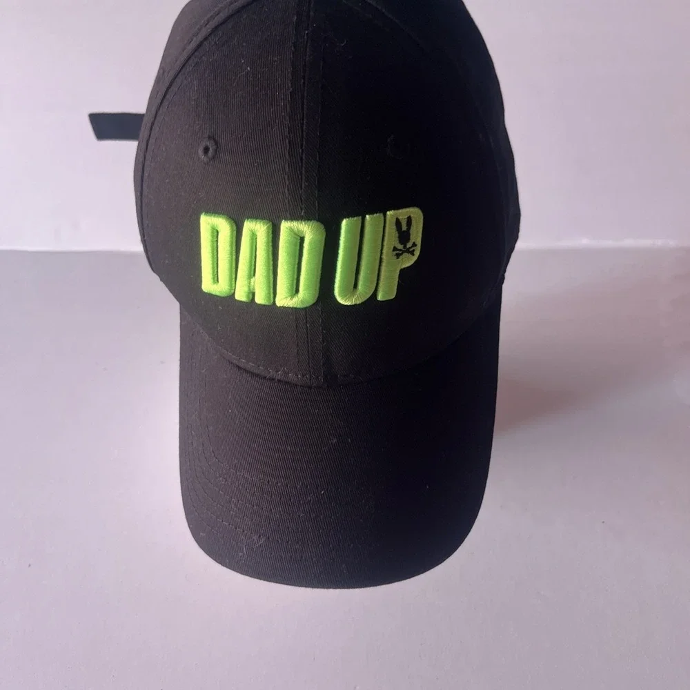 Psycho Bunny Dad Up Strapback Cap Hat Adult  Neon Green Black